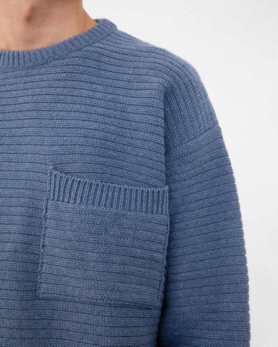 Loose Knit Sweatshirt Denim Blue