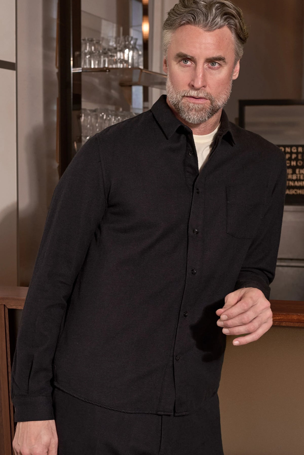 Simon Eco Flannel Shirt Black