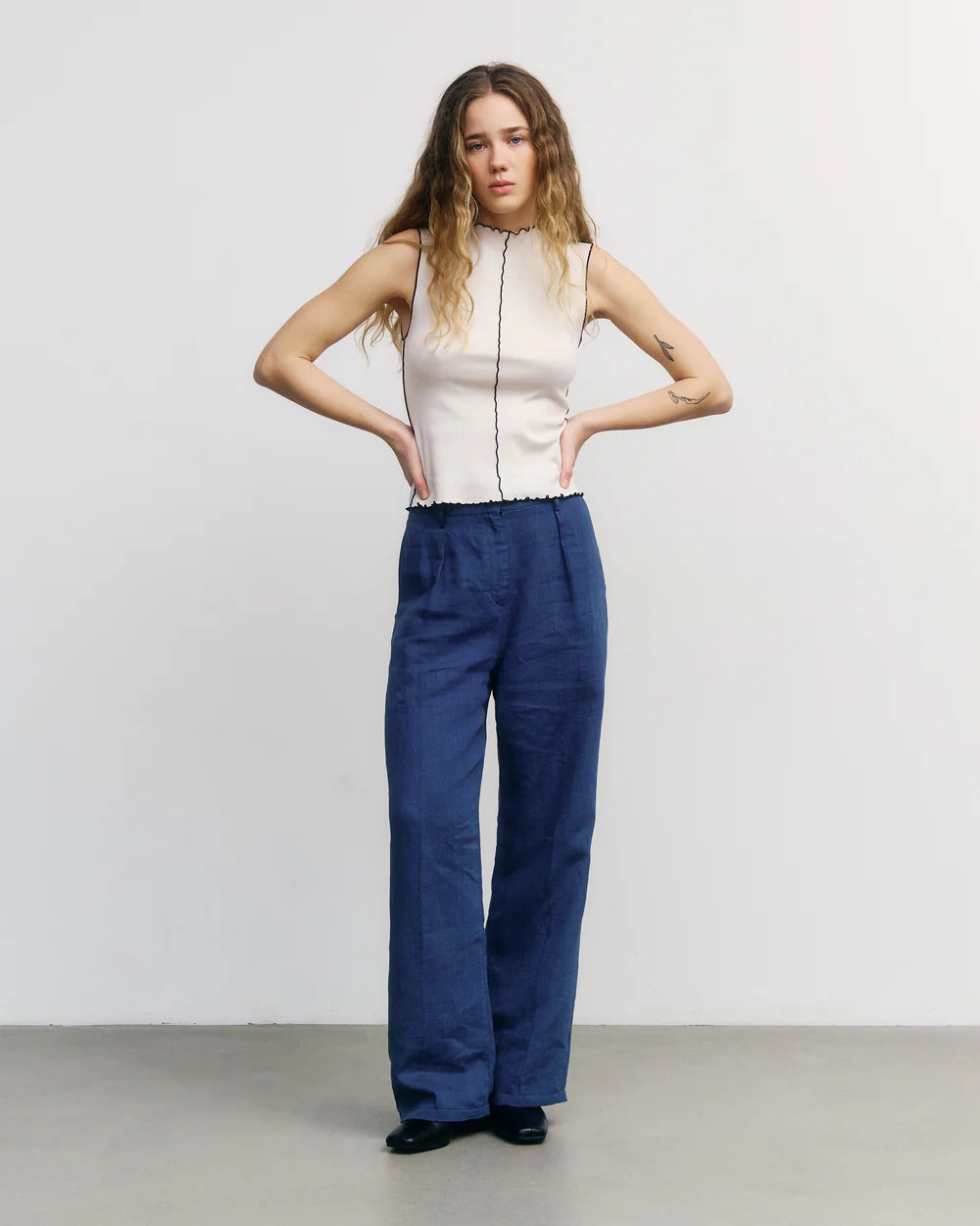 Pin-Tucked Top Organic Cotton Nature White Rotholz