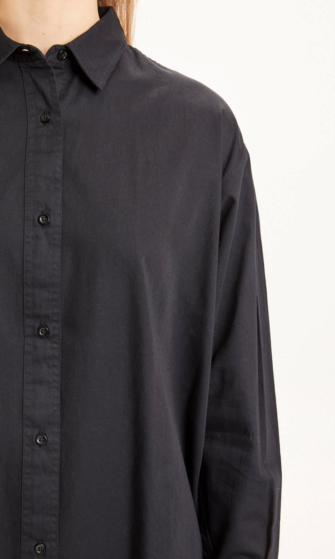 Classic Volume Sleeve Shirt Jet Black - KNOWLEDGE COTTON APPAREL