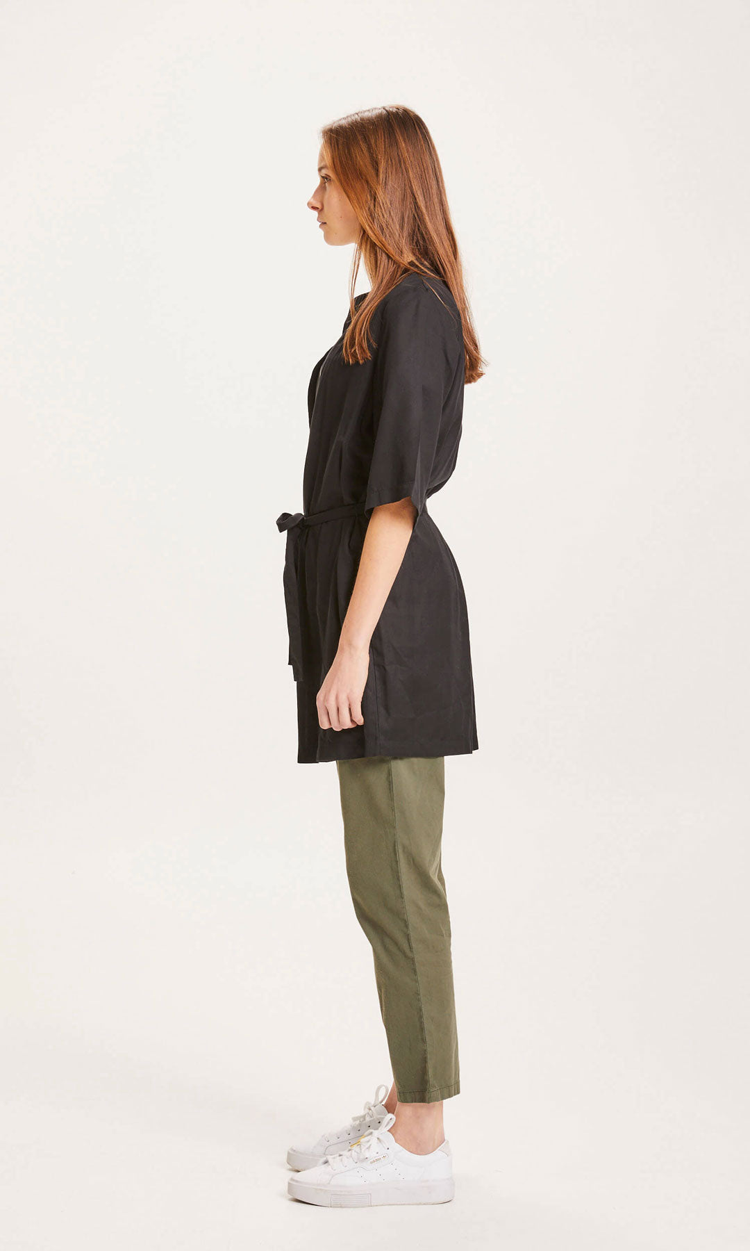 Ayana Tencel Kimono Jet Black - KNOWLEDGE COTTON APPAREL