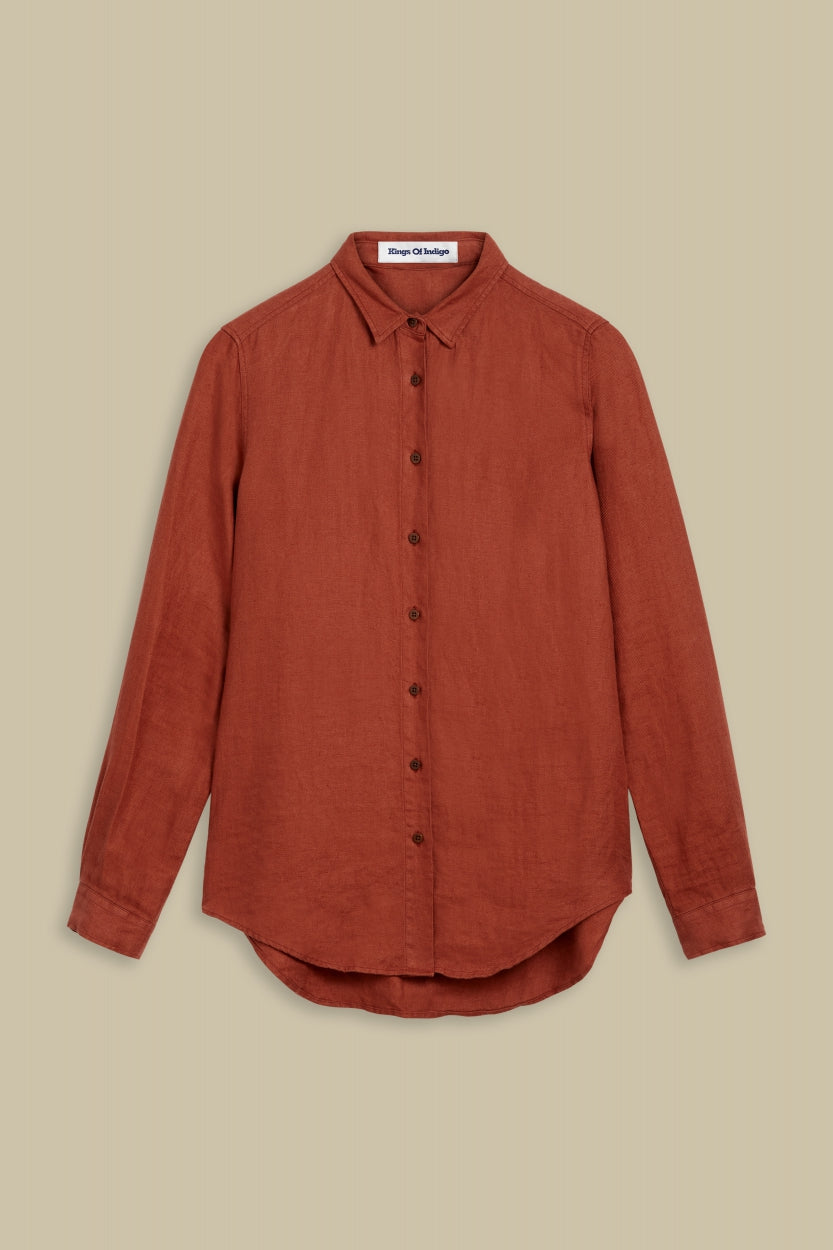 Taja Heavy Linen Terracotta - KINGS OF INDIGO