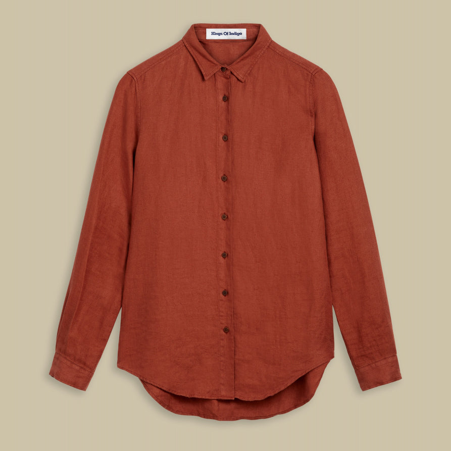 Taja Heavy Linen Terracotta - KINGS OF INDIGO