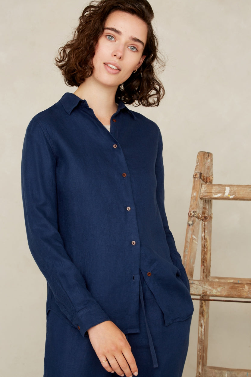 Taja Heavy Linen Worker Blue - KINGS OF INDIGO
