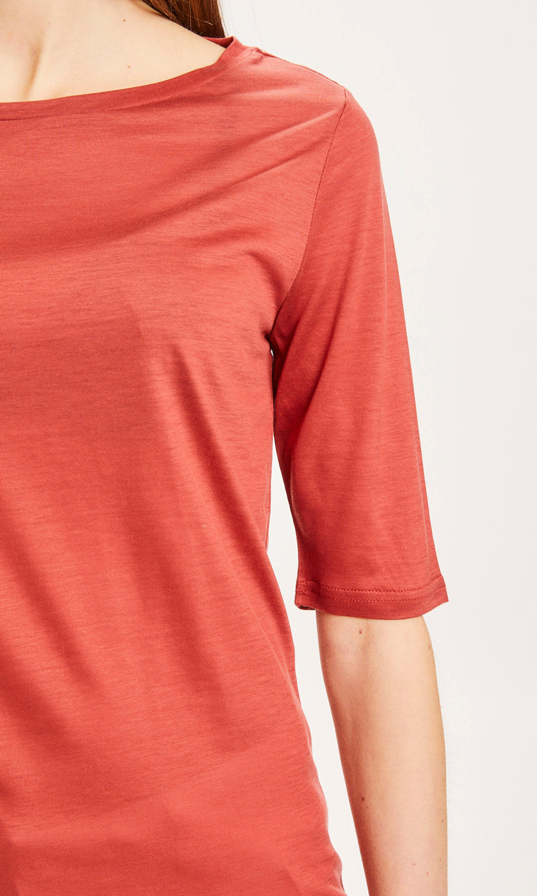 Violet Tencel Tee Marsala - KNOWLEDGE COTTON APPAREL