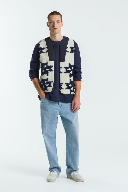 Tenji Wool Vest Windmill Unisex - KINGS OF INDIGO