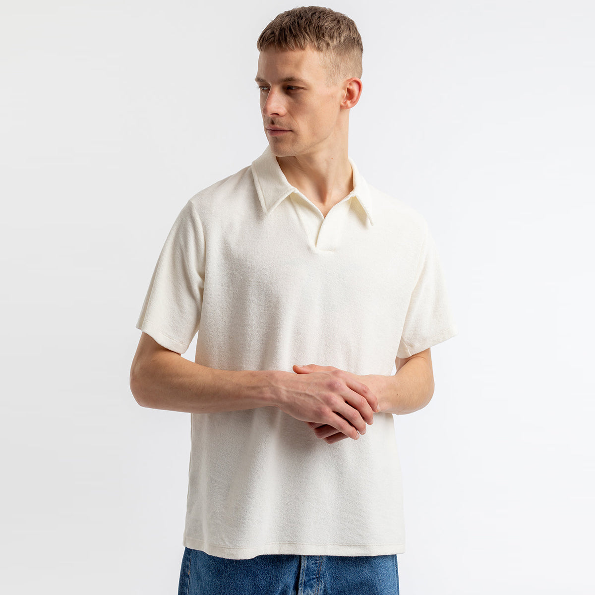 Terry Cotton Polo Off-White - ROTHOLZ