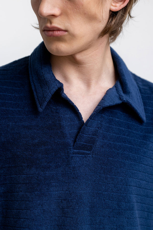 Terry Organic Cotton Polo Navy - ROTHOLZ