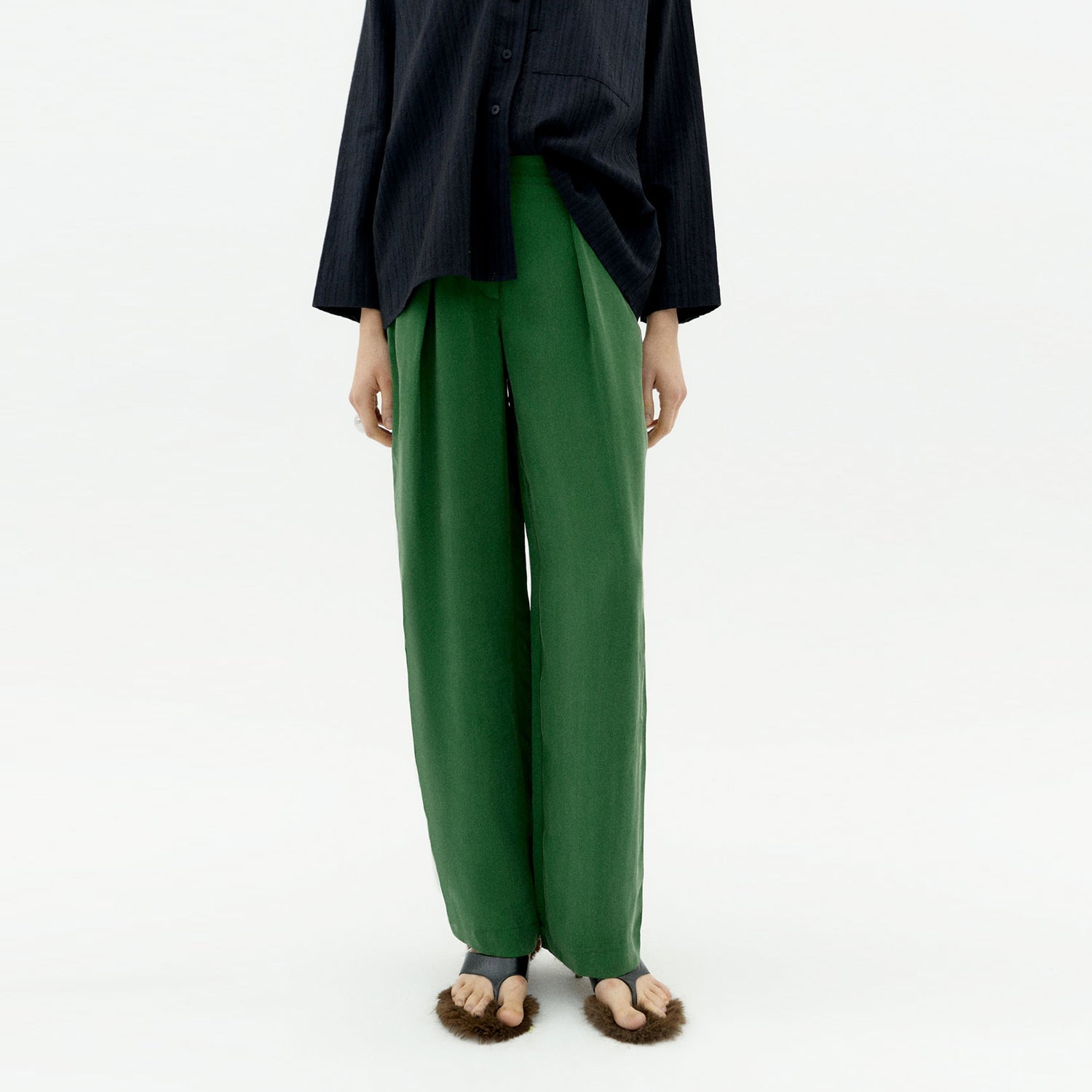 Cirila Cupro Pants Dill Green