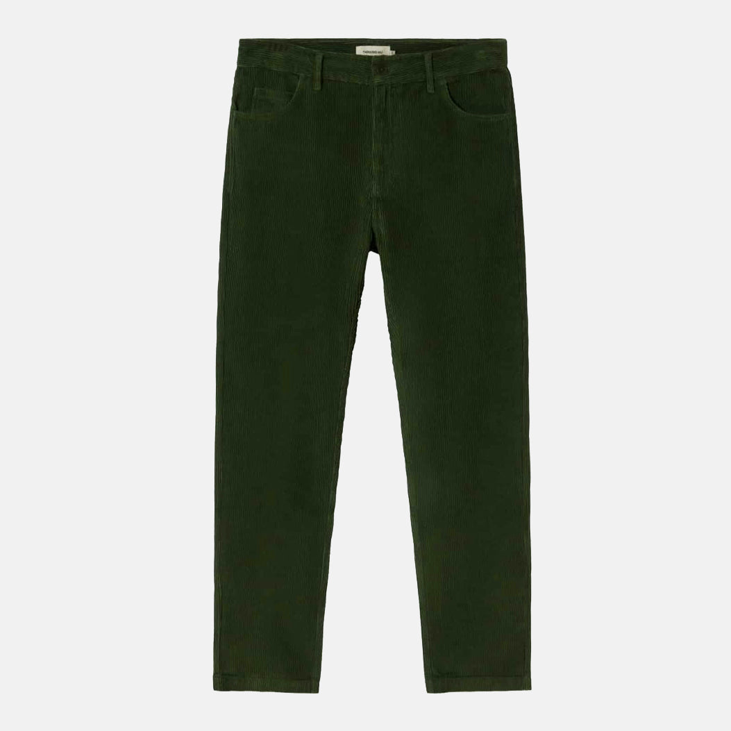 Corduroy Five Pocket Pants Bottle Green - THINKING MU