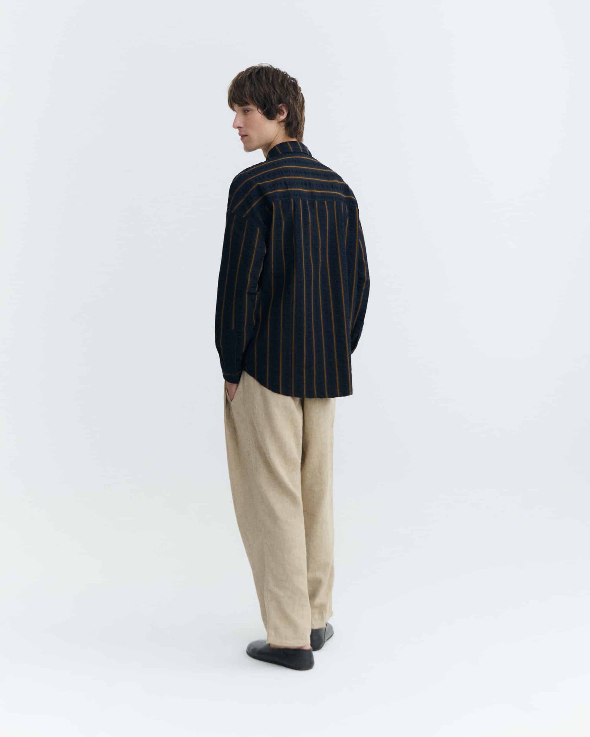 Haru Portbou Seersucker Striped Shirt