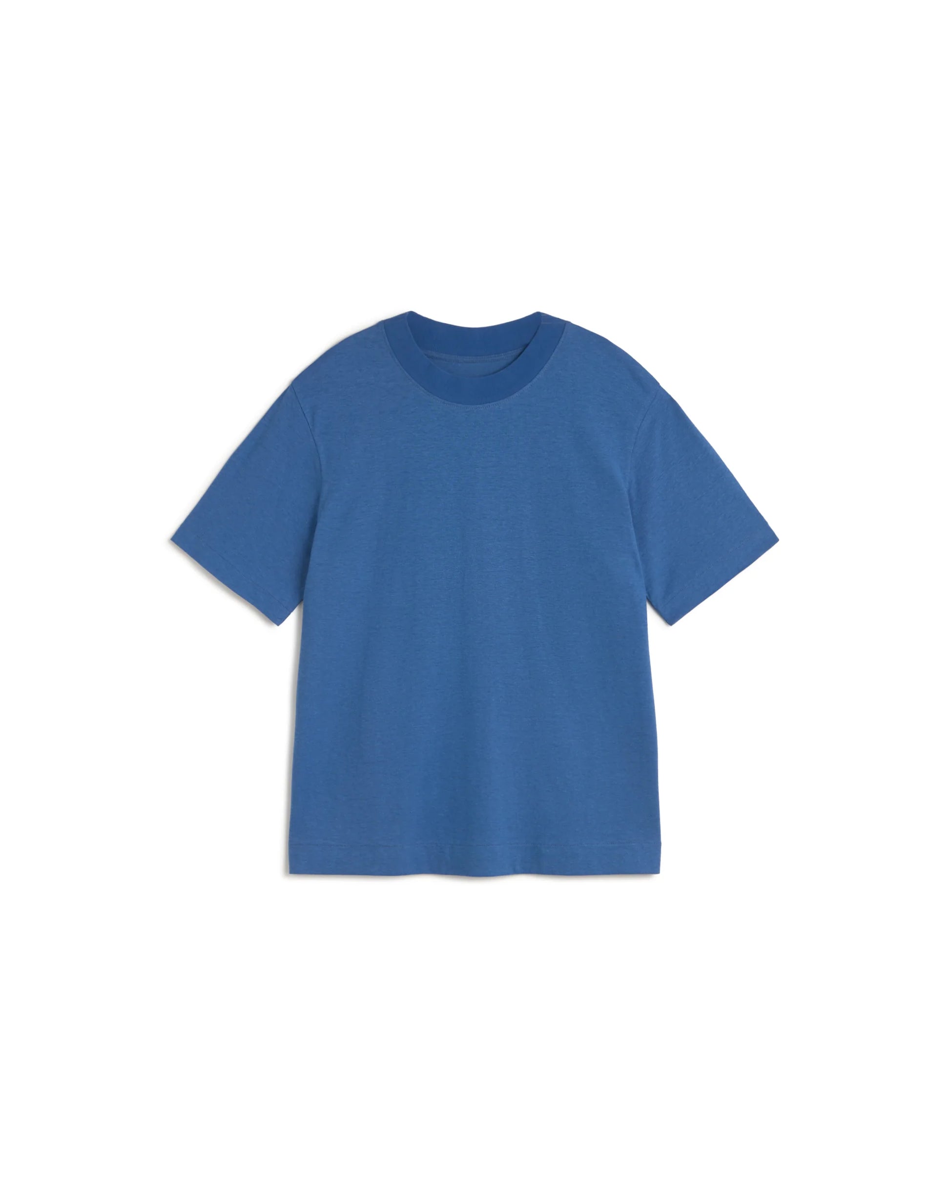 Hemp Roy Big Collar T-shirt Light Cobalt