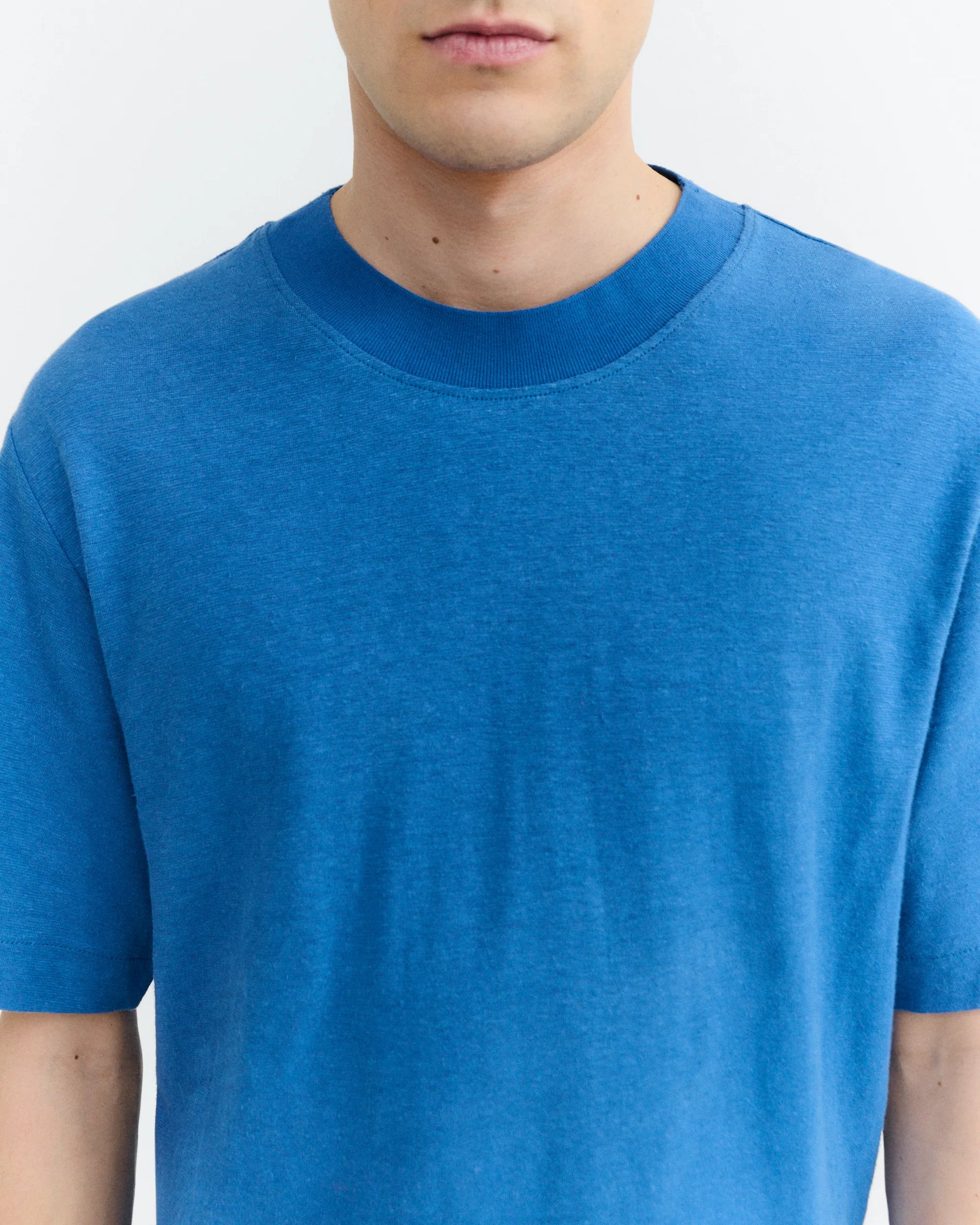 Hemp Roy Big Collar T-shirt Light Cobalt