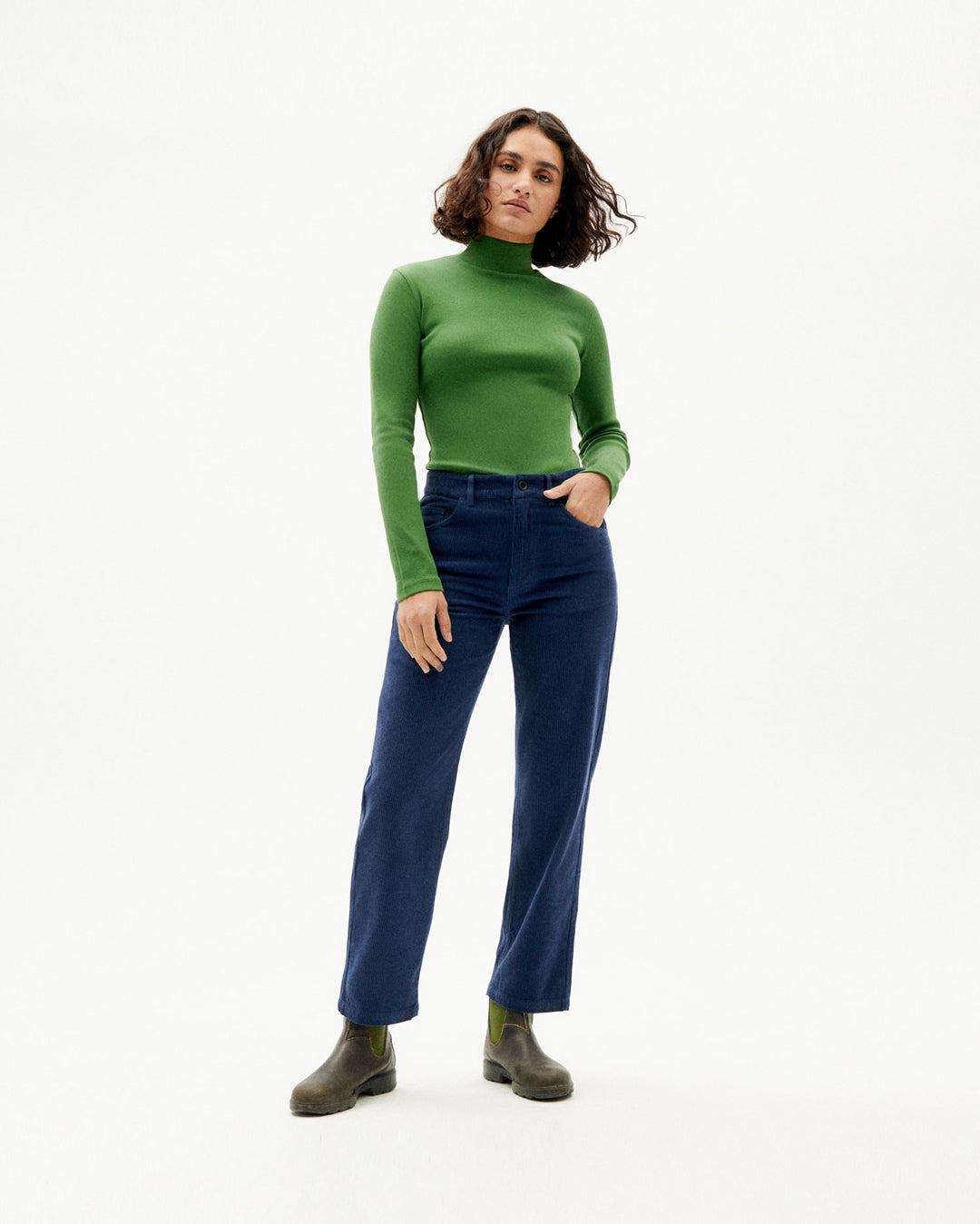 Aine Ekologisk Turtleneck Grön - THINKING MU