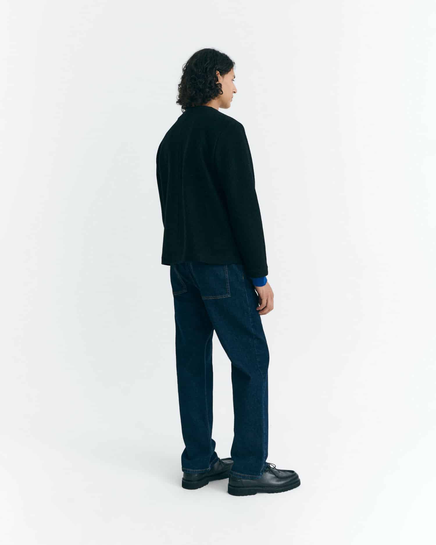 Greg Fine Wool Zip Jacket Black