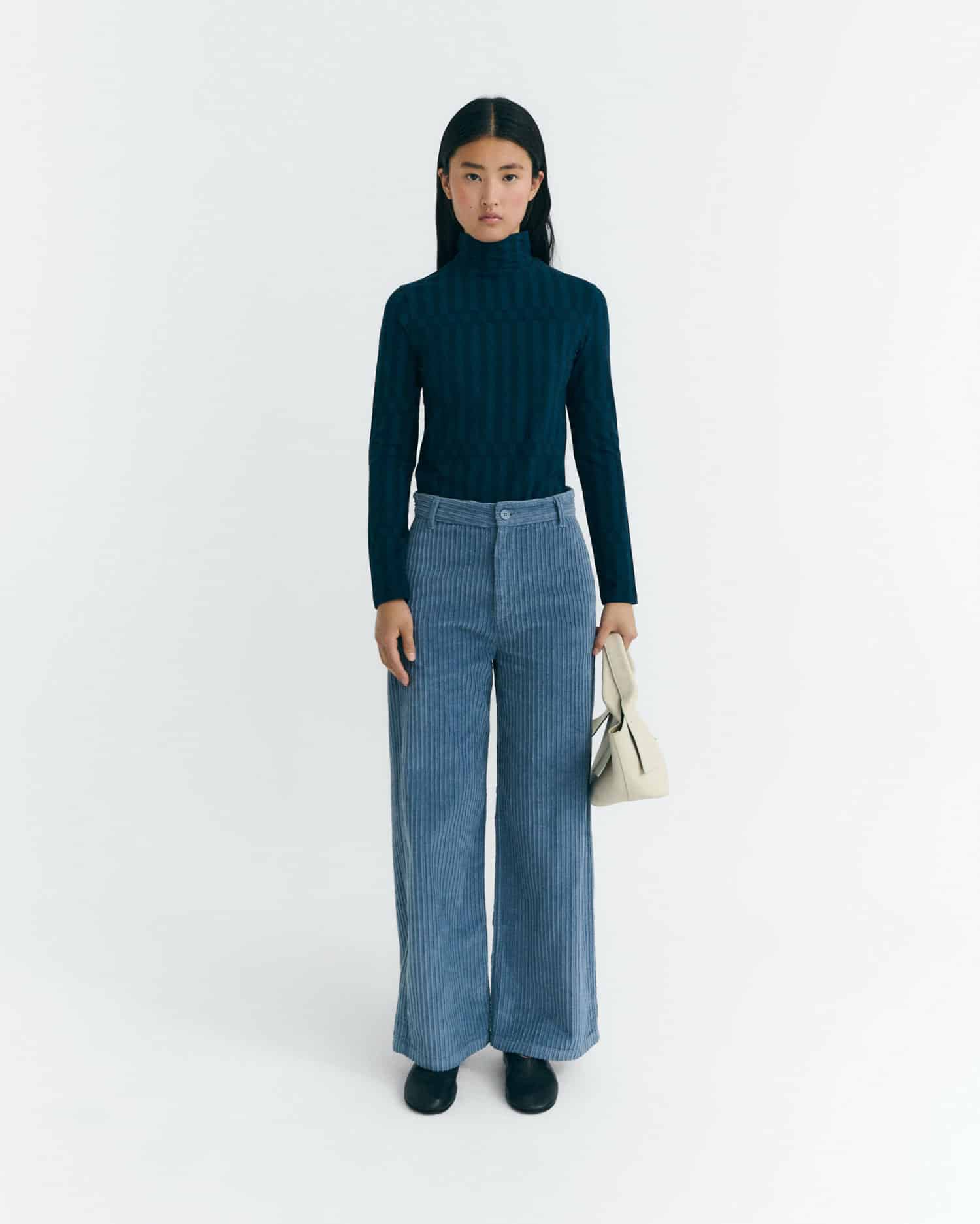 Karina Blue Corduroy Fuzzy Pants