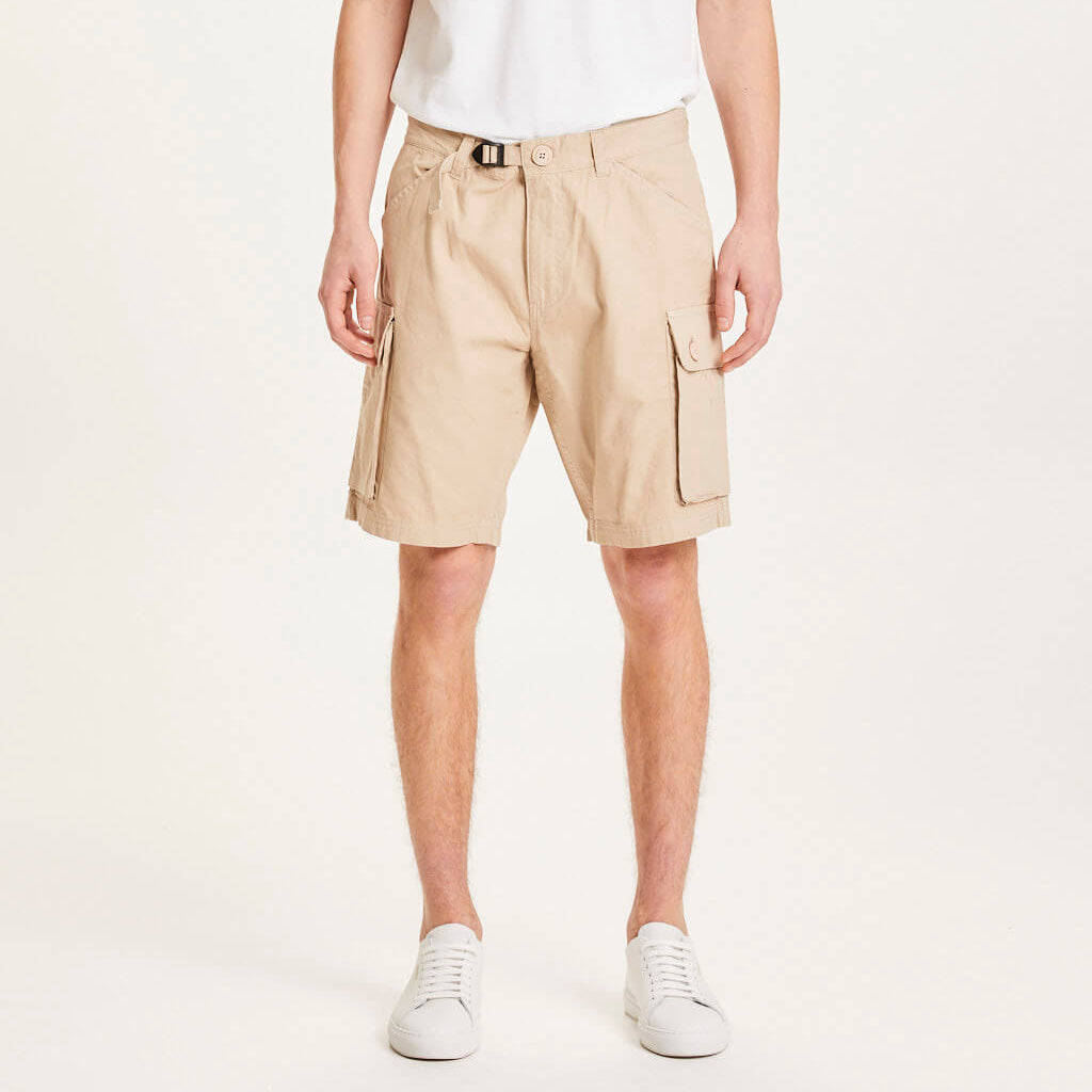 Trek Outdoor Durable Rip-stop Shorts Beige -  KNOWLEDGE COTTON APPAREL
