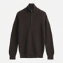 Udai Ribbstickad Tröja Zip-Up Brun