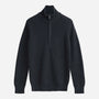 Udai Ribbstickad Tröja Zip-Up Svart