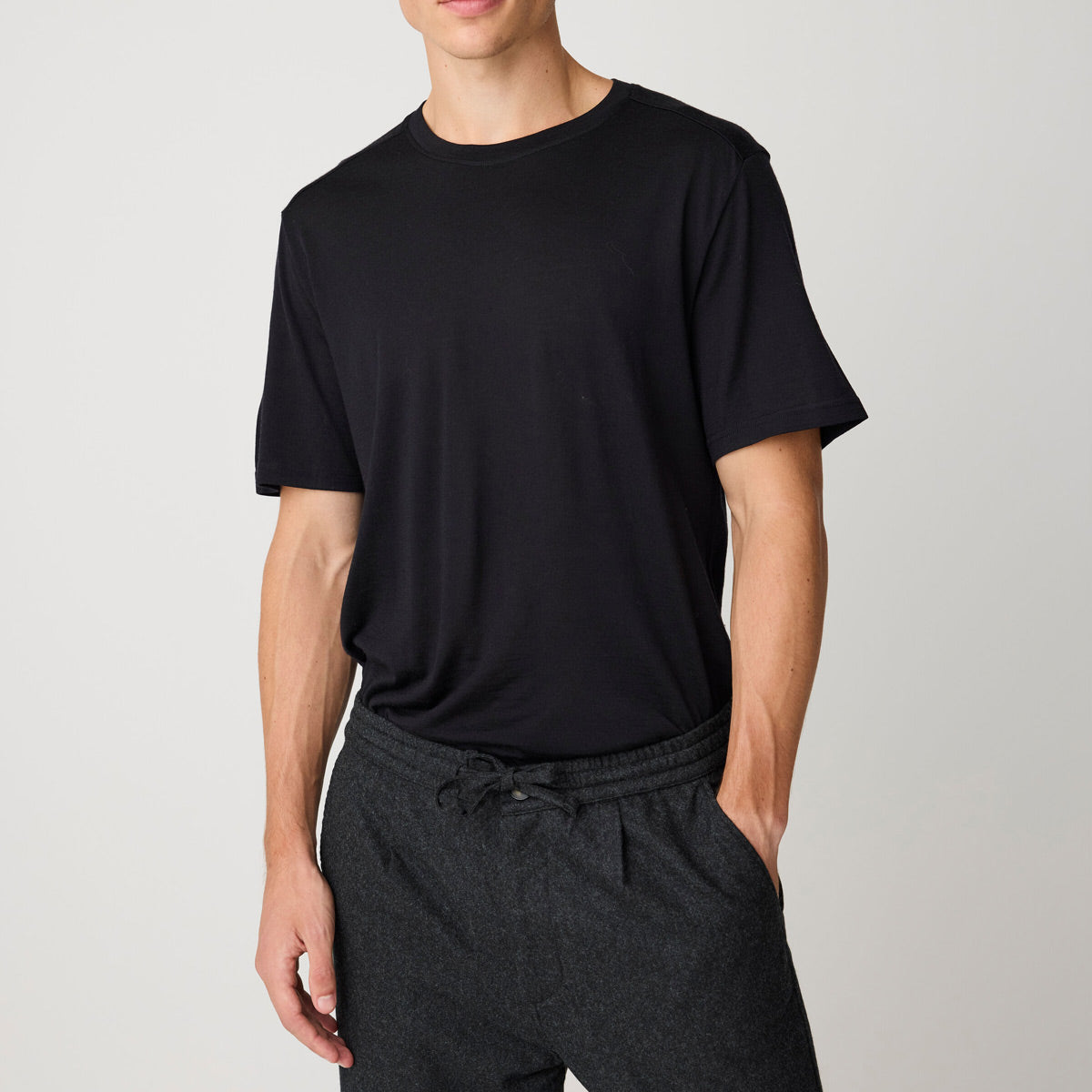 Fig Merino Wool Pants Dark Grey Melange