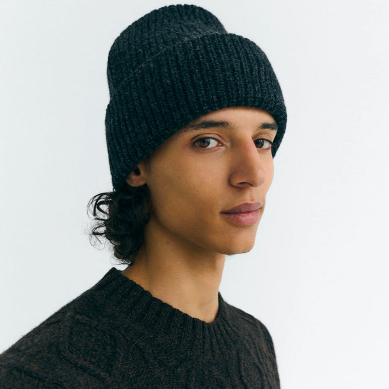 Ruby Wool Beanie Dark Grey
