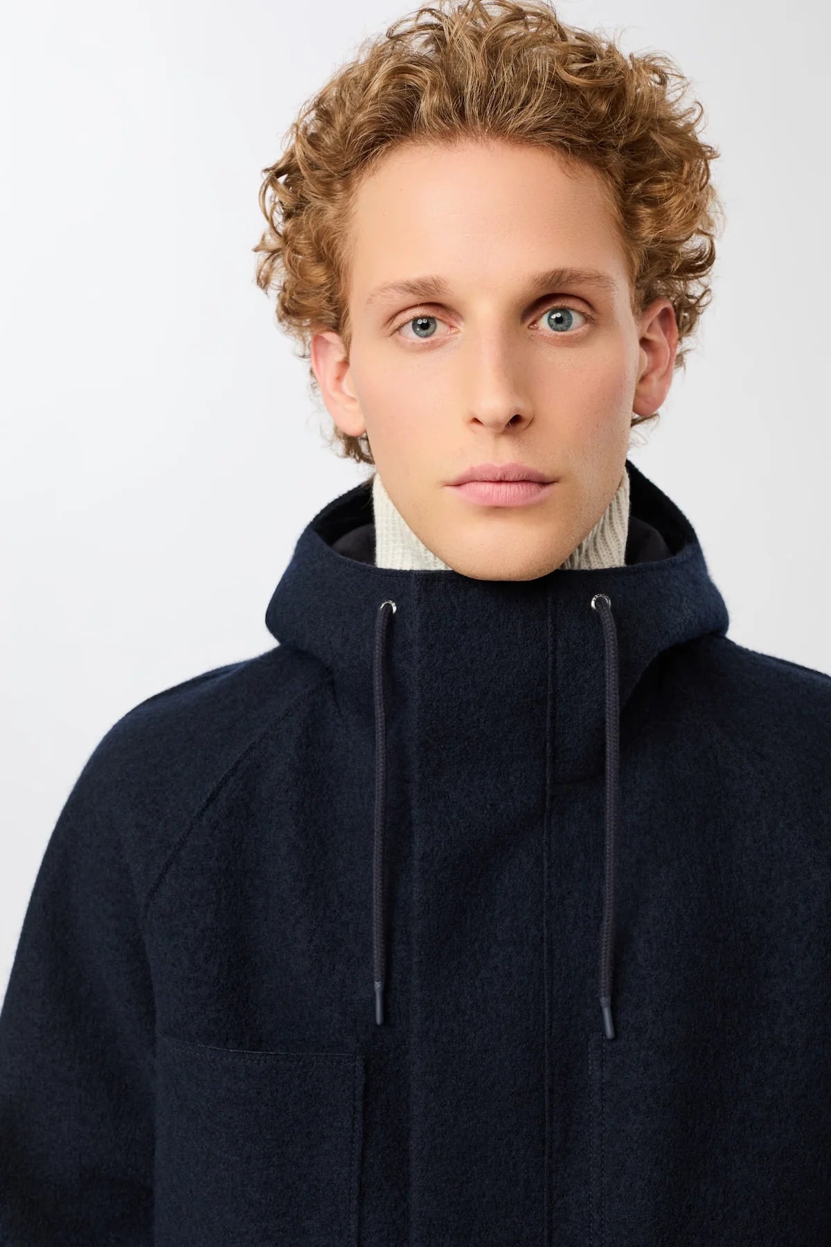 Parka Organic Wool Membrane Tecno Felt Navy