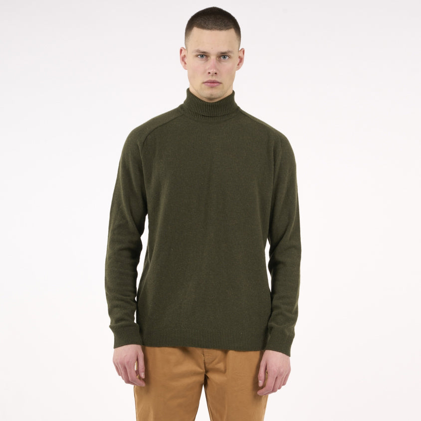 Polotröja Stickad Ekologisk Lammull Grön - KNOWLEDGE COTTON APPAREL