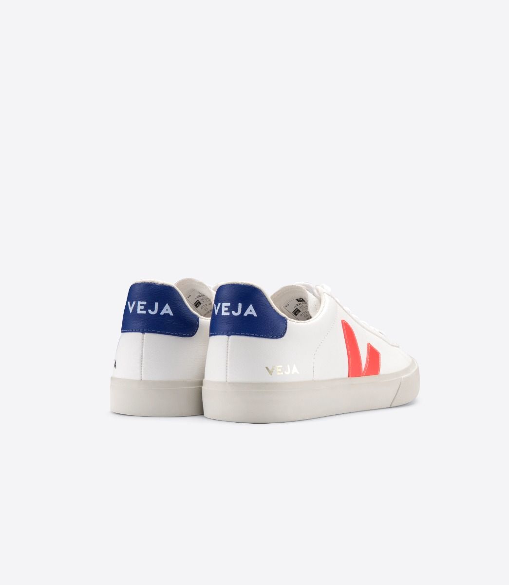 Campo Chromefree Leather White Orange Fluo - Men´s - VEJA