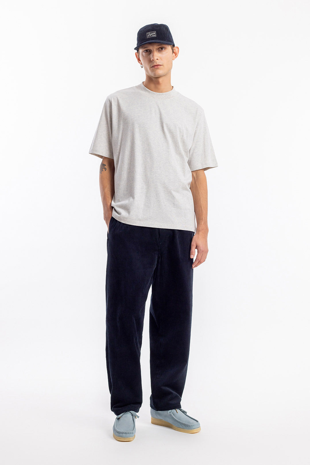 Manchesterbyxor Wide Fit Organic Deep Navy - ROTHOLZ
