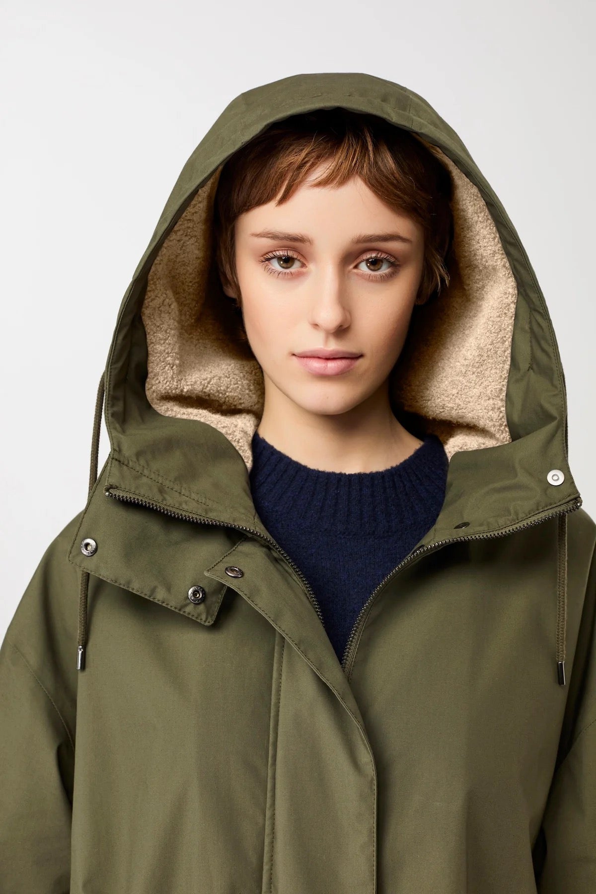 Long Parka Womens Wool Lining Olive