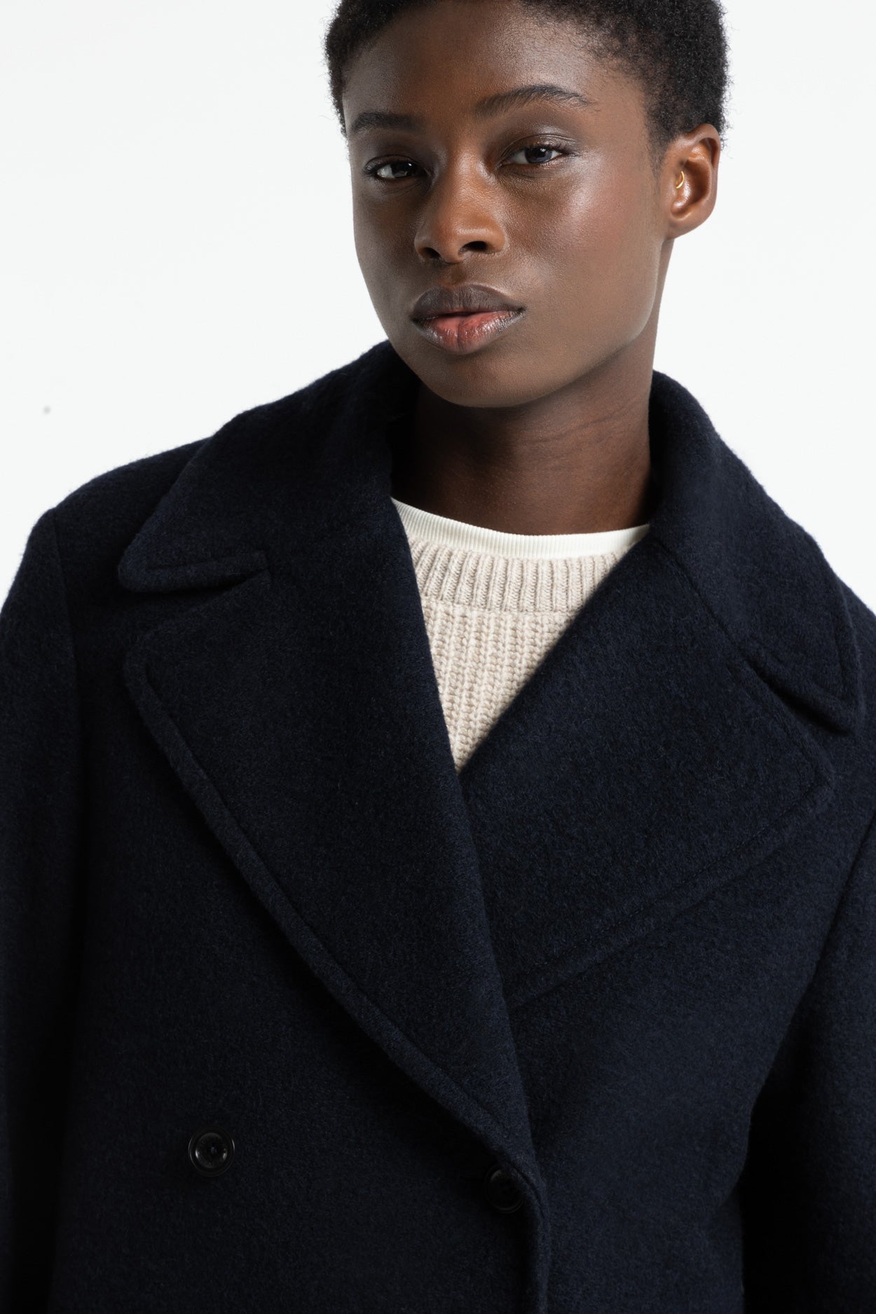 Onna Recycled Wool Coat Maritime Blue