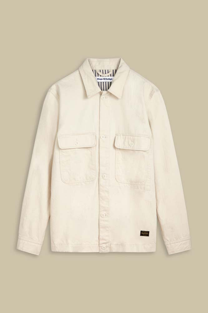 Thanos Ecru Heavy Canvas Overshirt - KINGS OF INDIGO