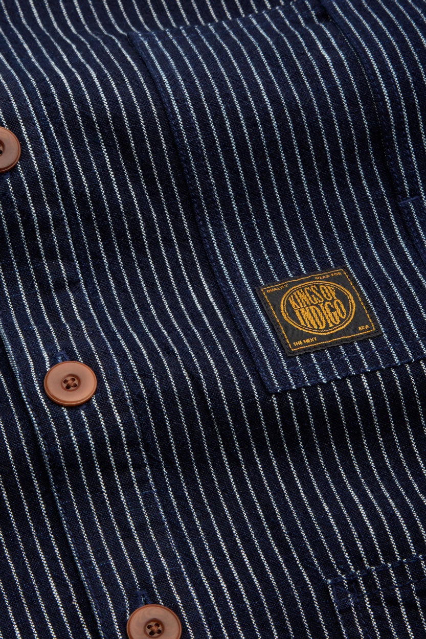 Vlad Overshirt Stripe Indigo - KINGS OF INDIGO