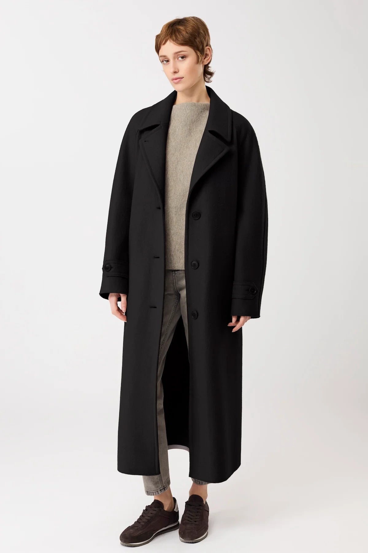 Women's Walking Coat Organic Wool (GOTS) Black