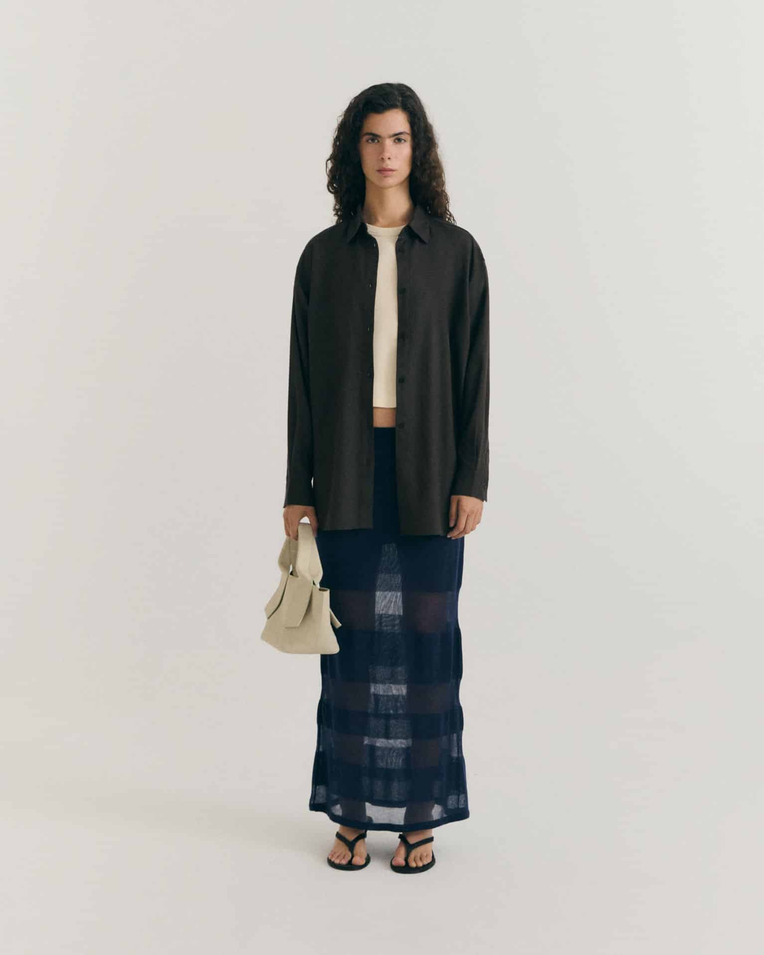 Gia Hemp & Tencel Blouse Wood Brown