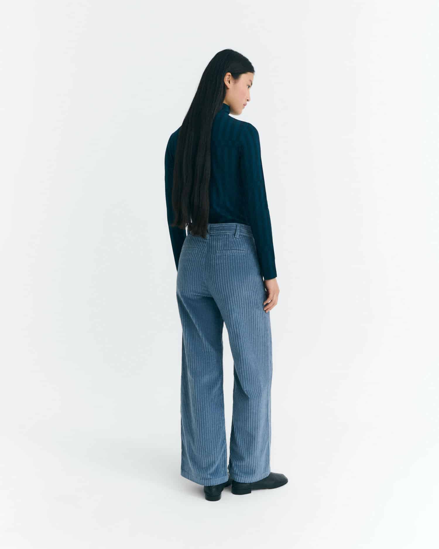 Karina Blue Corduroy Fuzzy Pants