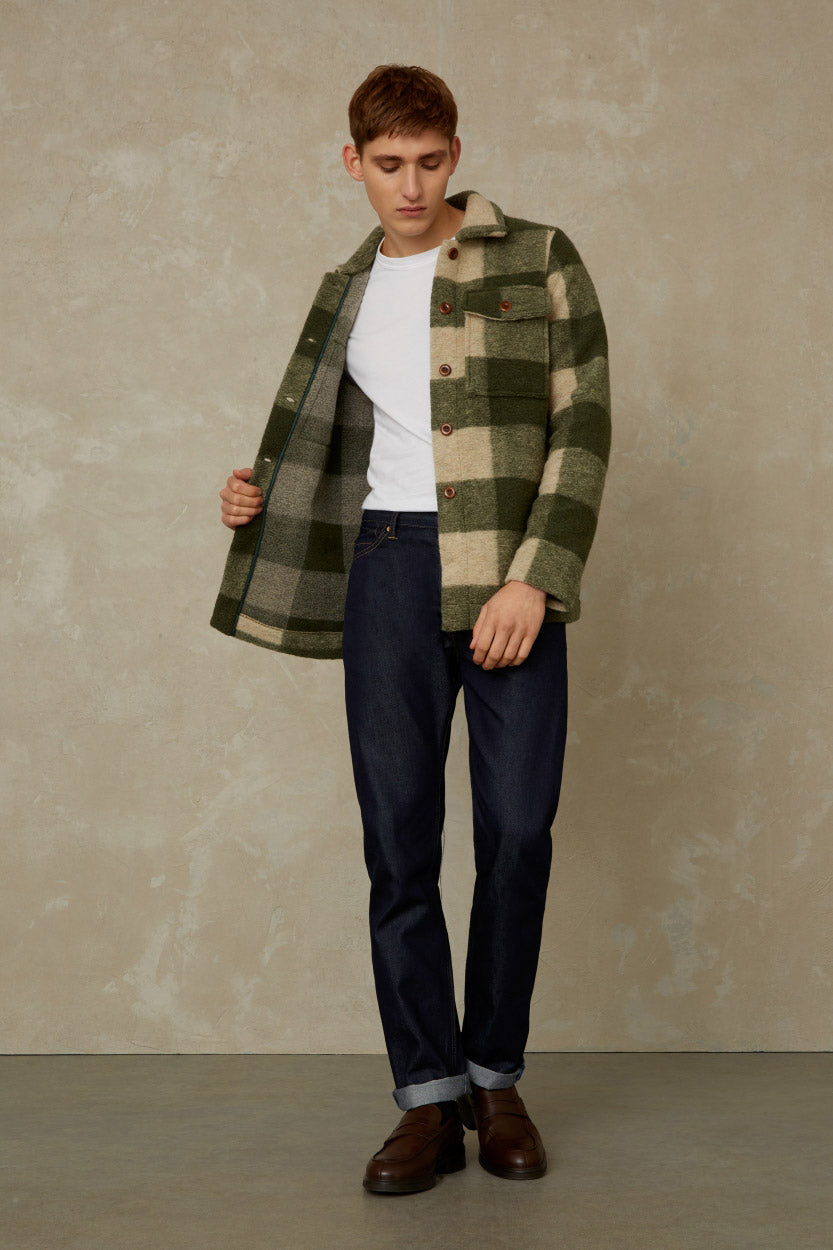 Kaiser Wool Forest Green Check - KINGS OF INDIGO