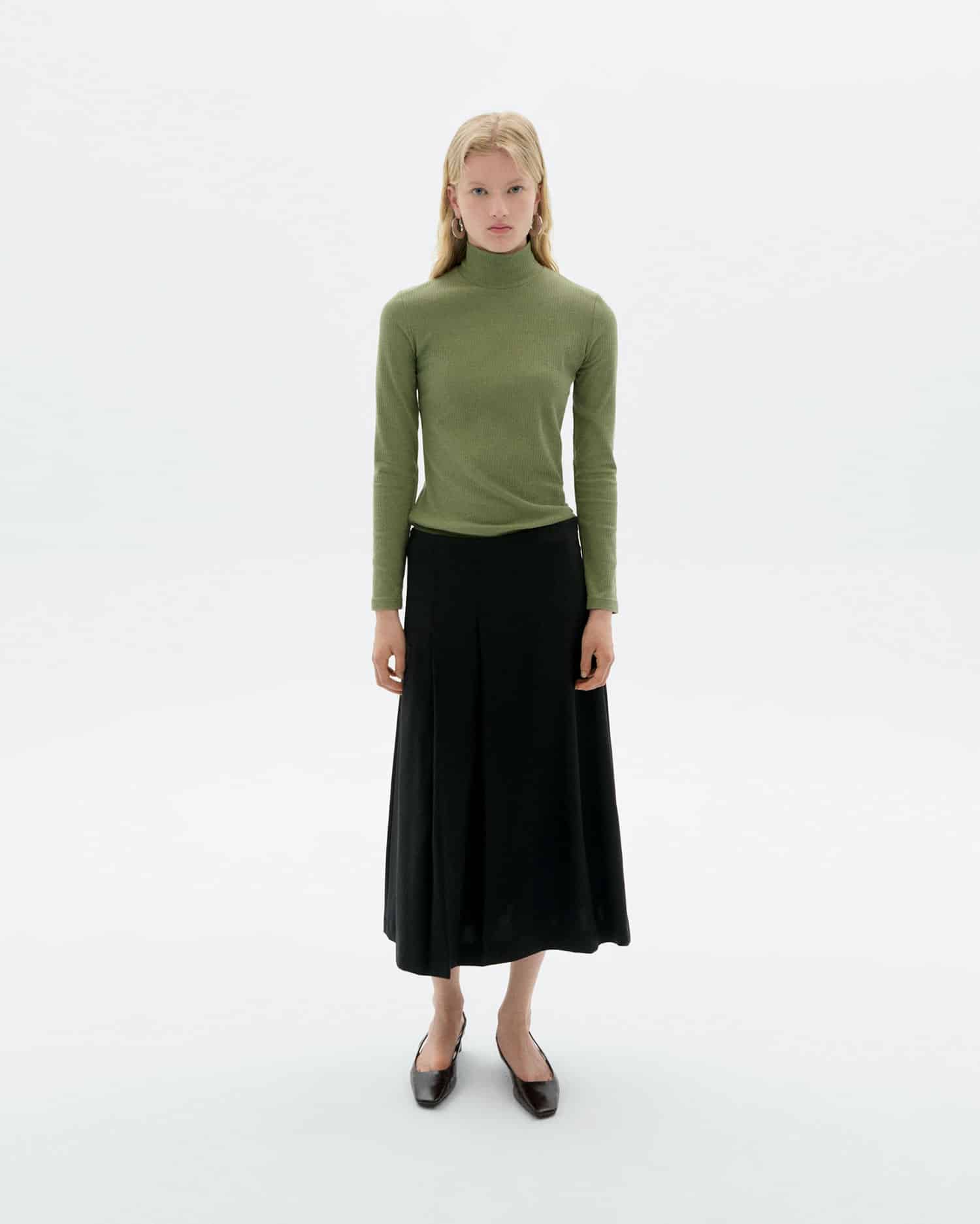 Aine Hemp Turtleneck Top Eucalyptys