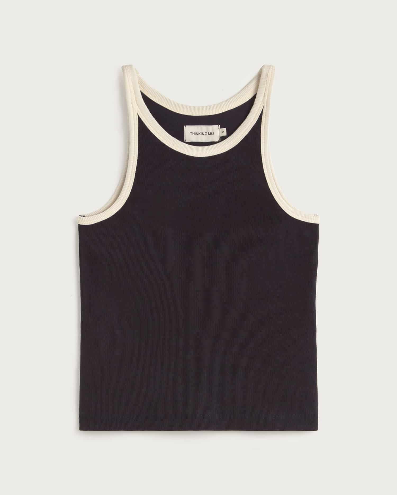 Harriet Tank Top Navy Contrast White