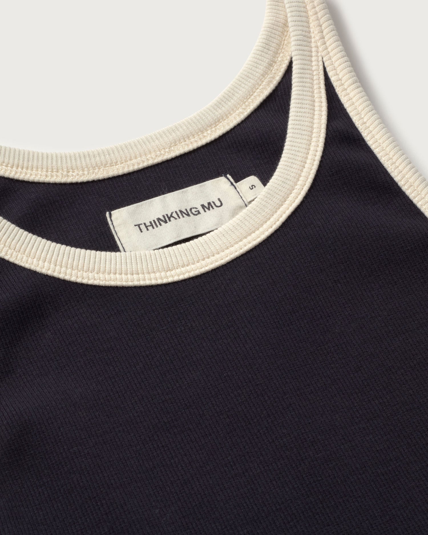Harriet Tank Top Navy Contrast White