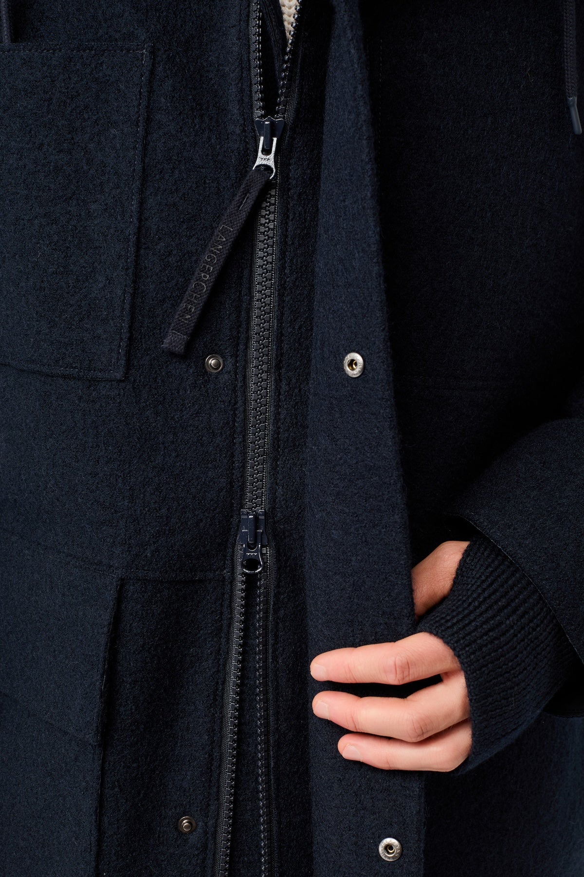 Parka Organic Wool Membrane Tecno Felt Navy