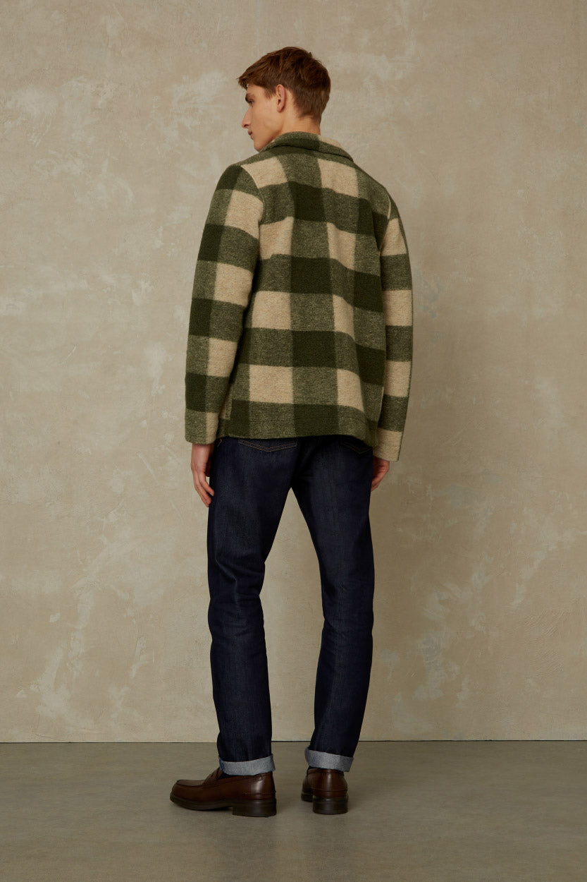 Kaiser Wool Forest Green Check - KINGS OF INDIGO